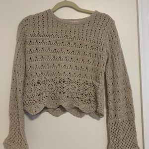 Willow and Clay Knit Crochet Sweater